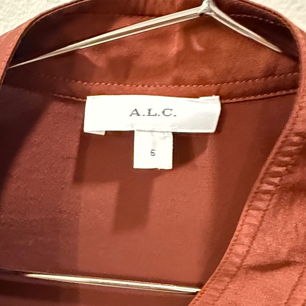 A.L.C. Oakley Rust Satin Blouse size 6 - Picture 5 of 5